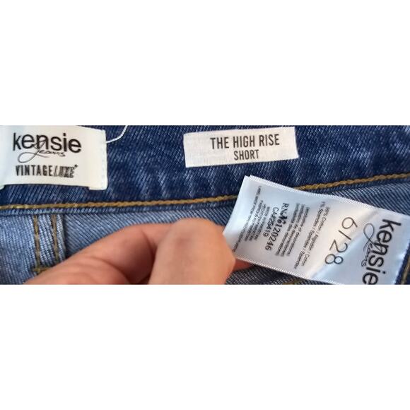 The high rise short kensie luxe denim raw hem shorts  stretch comfort 6 / 28 - Picture 4 of 7